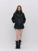 Urban Textured PU Down Jacket