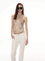 Leopard Chiffon Halter Top