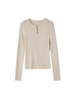 Stripe Button Rib Top