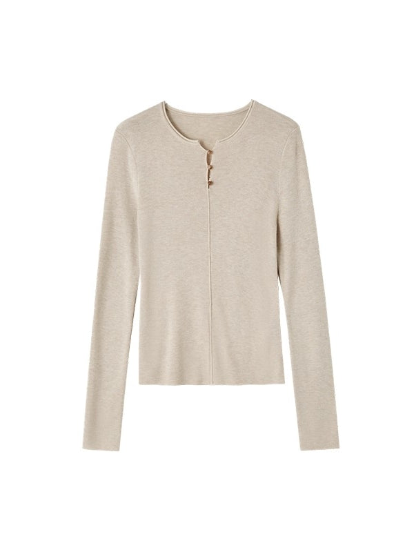 Stripe Button Rib Top