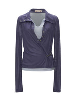 Layered V-Neck Fitted Polo Top