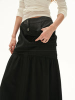 Vintage Plaid Layered Maxi Skirt