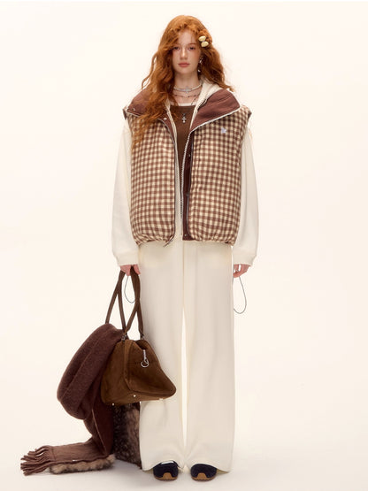 Reversible Check Lace Vest