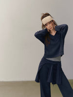 Layered Hoodie Cardigan & Pants Set