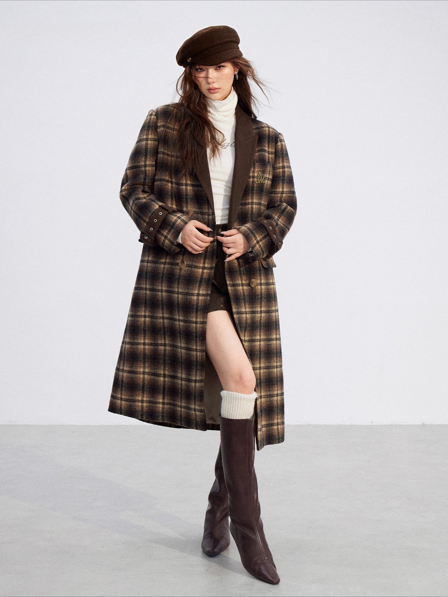 Plaid Wool Overcoat