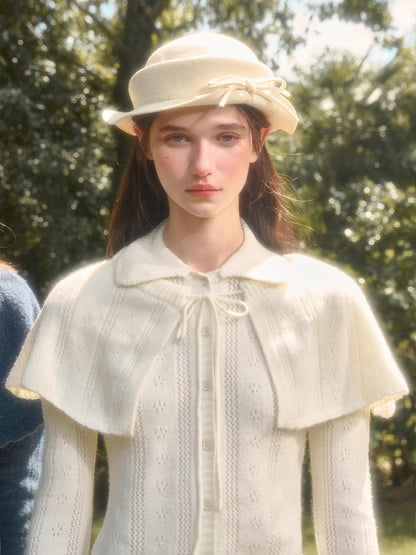 Snow Library Wool Knit Cape Cardigan &amp; Skirt Set