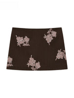 Sequin Embroidered Mini Skirt