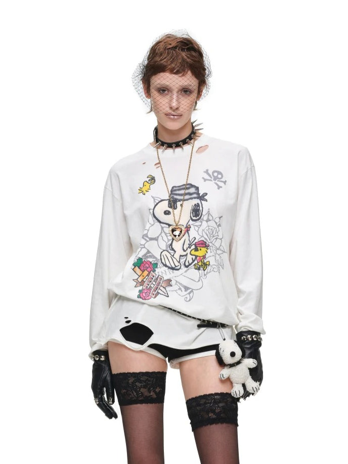 Distressed Snoopy Tee