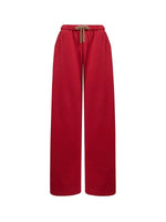 Red Fur-Trimmed Hoodie & Pants Set