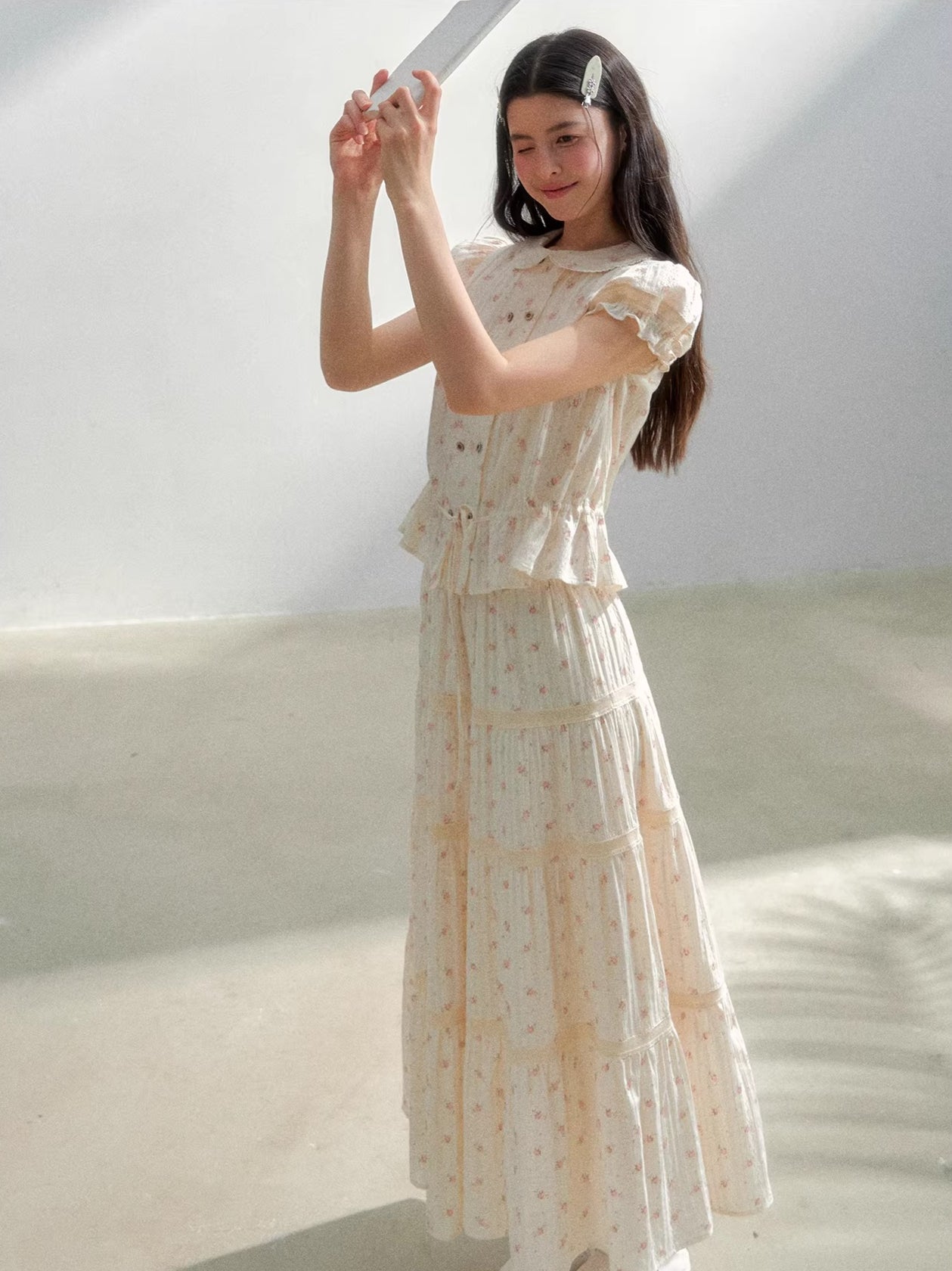 Vintage Plaid Shirt &amp; Skirt Set