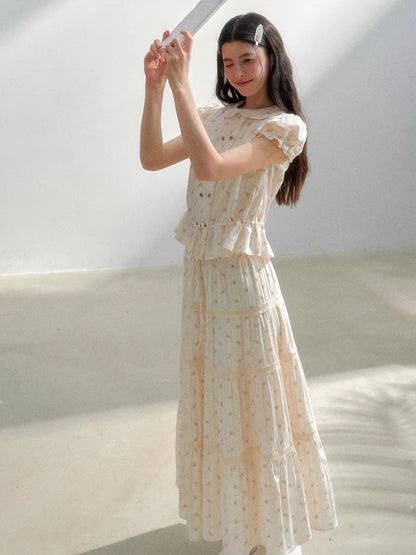 Vintage Plaid Shirt &amp; Skirt Set