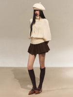 Bow Tie Pleated A-Line Skirt