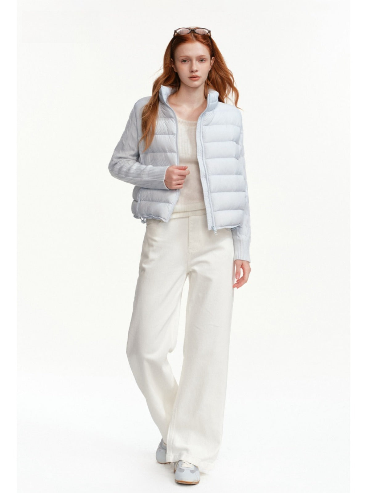 Cable Knit Panel Down Jacket