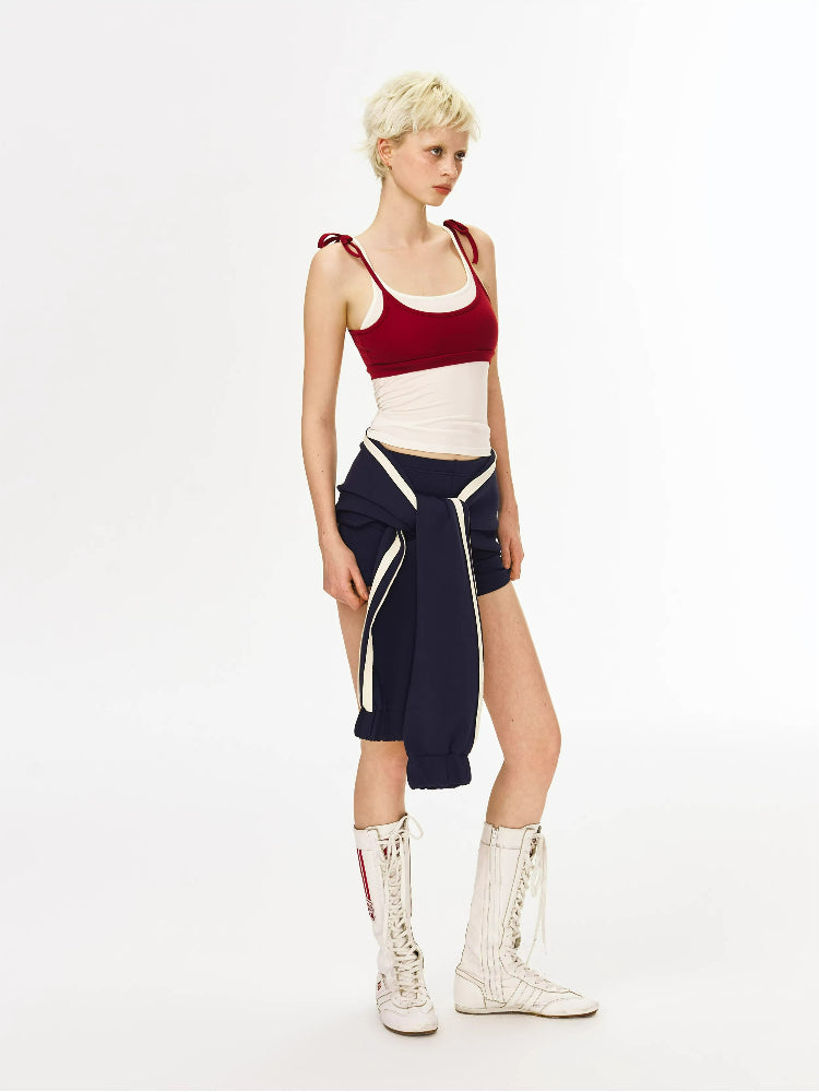 Two-Tone Layered Strap Tank Set
