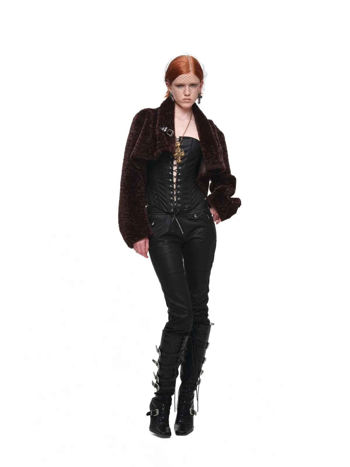Leopard Faux Fur Crop Coat