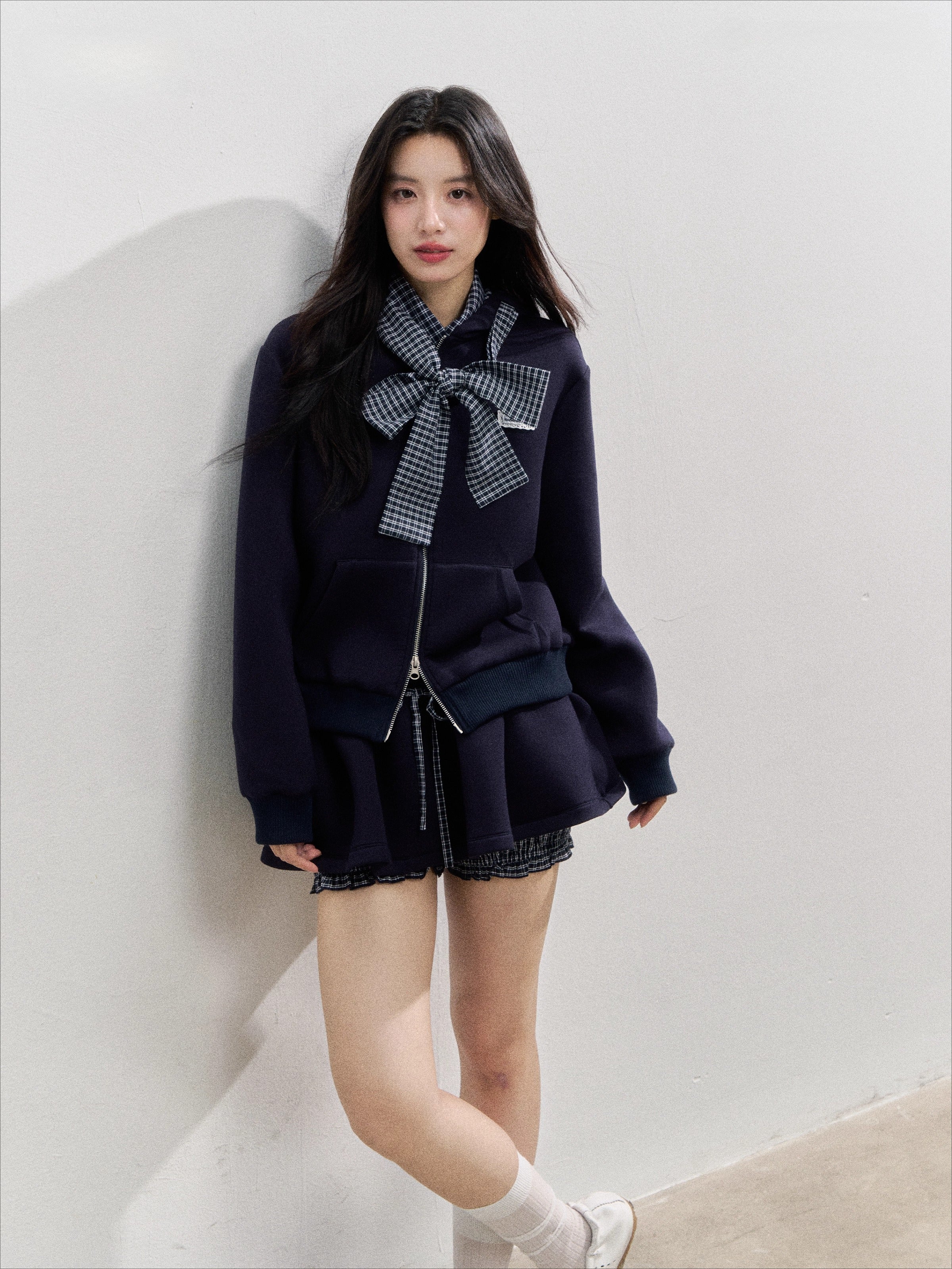 Bow-Tie Sweatshirt &amp; Puffy Skirt Set