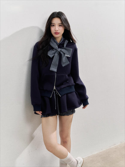 Bow-Tie Sweatshirt &amp; Puffy Skirt Set