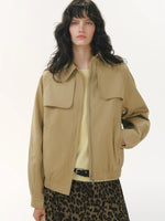 Pleated Collar Cropped Jacket