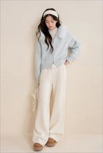 Fur Collar Knit Cardigan