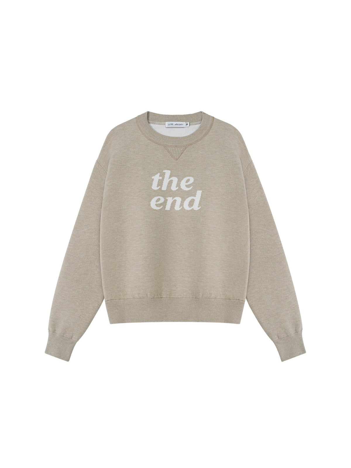 Minimal Letter Jacquard Knit Sweater