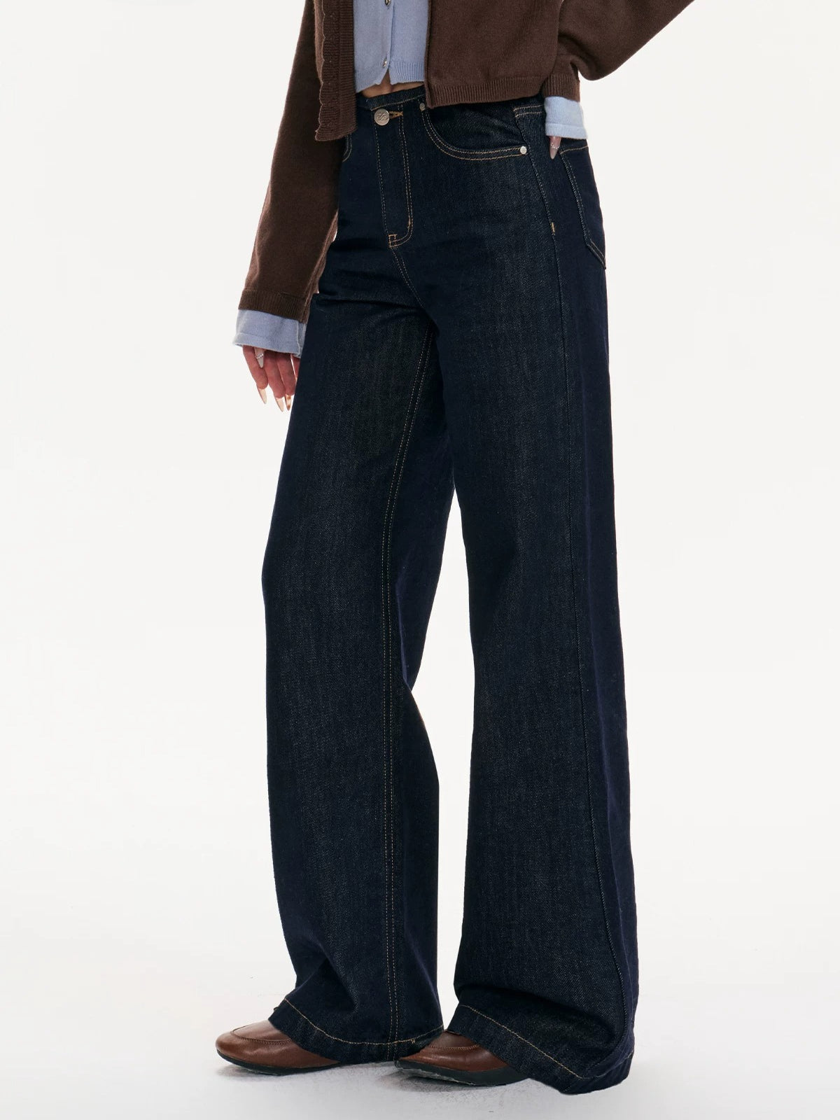 Waistband Free Straight Leg Jeans