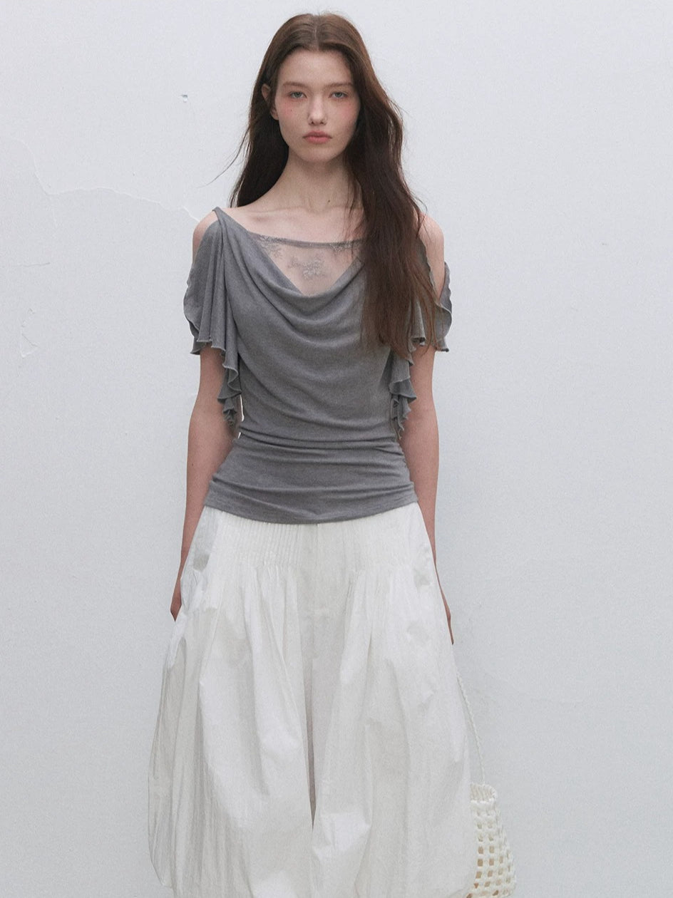 Layered Lace Cowl Top