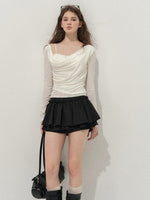 Tencel-Wool One-Shoulder Top
