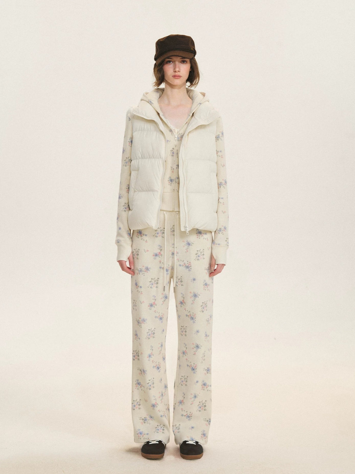 Floral Waffle Hoodie &amp; Pants Set