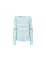 Stripe Openwork Knit Sweater