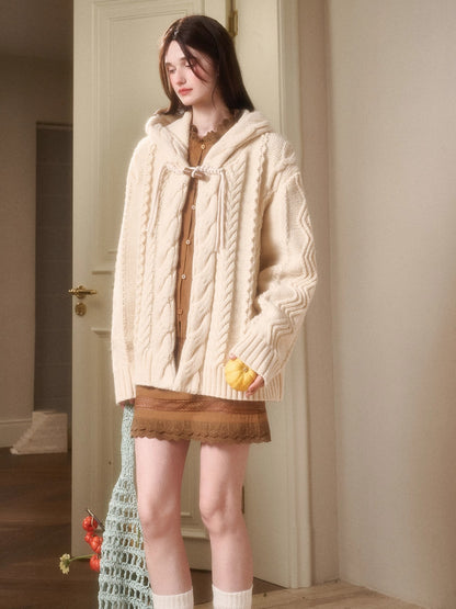 Snow Yarn Wool Chunky Knit Cardigan