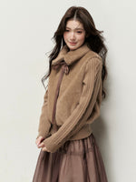 Oversized Collar Faux Fur Jacket