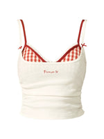 Plaid Lace Corset Cami Top