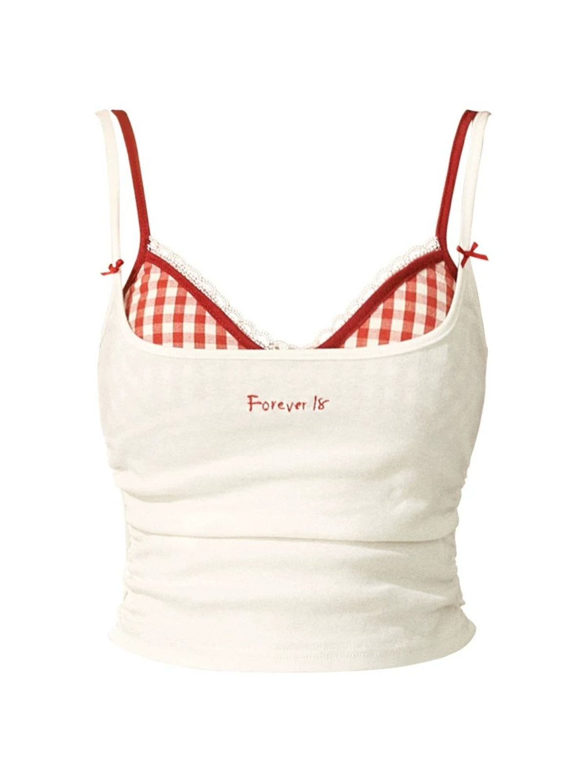 Plaid Lace Corset Cami Top