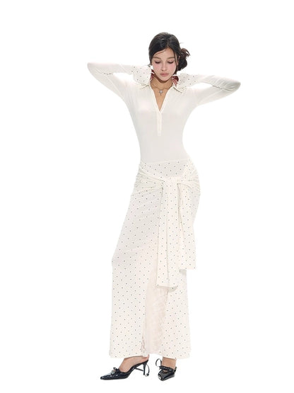 Henley Lace Splice Shirt Dress