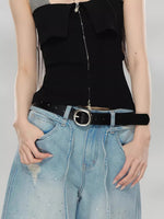 Matte Wide Leather Belt