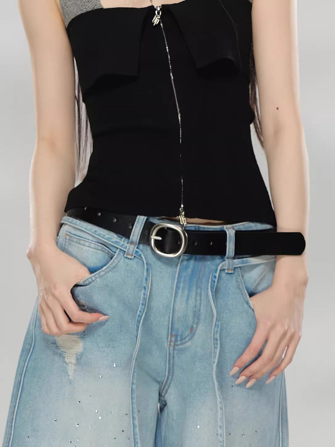 Matte Wide Leather Belt