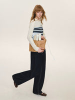 Layered Stripe Wool Blend Polo