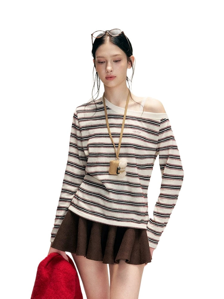 Red Striped Oversized Tee