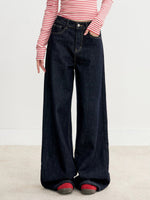 Contrast Pocket Straight Leg Jeans