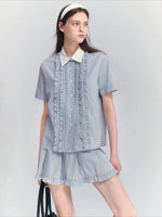 Plaid Shirt Skirt Set