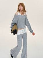Polka Dot Layered Sweatshirt Set