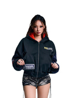 American Printed Hooded Short Jacket