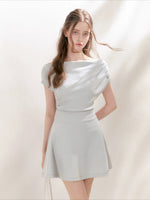 Off-shoulder Asymmetrical Bow Dress