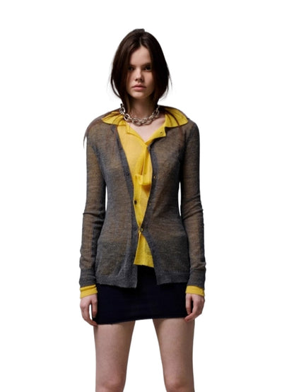 Mohair Slim Transparent Cardigan