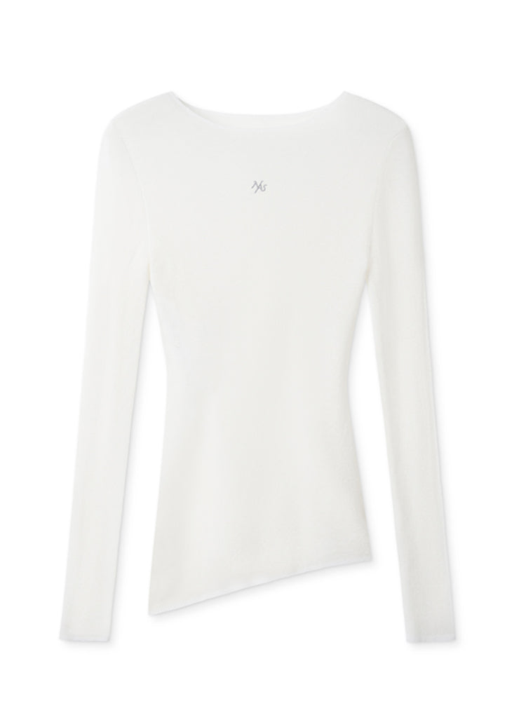 Wool Thin Crew-neck Long-sleeve Top