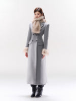 Wool-Blend Hourglass Double-Breasted Coat