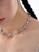 Geometric Cross Snake Chain Choker