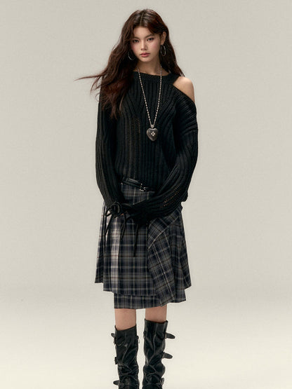 Two-Way Bowknot Irregular Sweater
