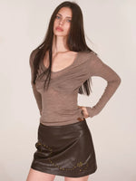 Twist Front Wool Blend Top
