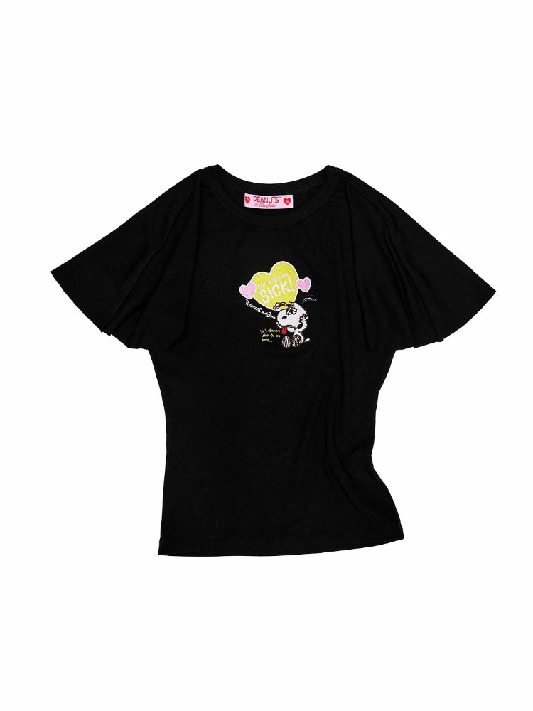 Snoopy Embroidered Slim T-Shirt